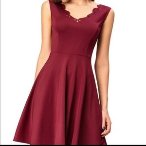 InsNova Red Lace Cut Out Cocktail Dress